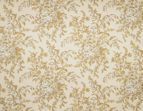 A flat screen shot of the Picardie curtain fabric in Ochre by Laura Ashley 