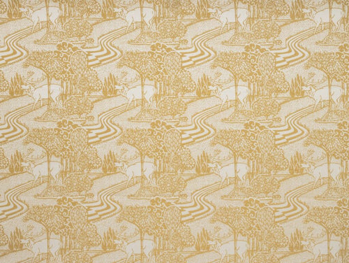 A flat screen shot of the Trecastle curtain fabric in Ochre by Laura Ashley 