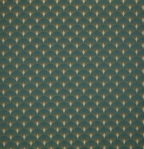 A flat screen shot of the Tamara curtain fabric in Emerald by Ashley Wilde