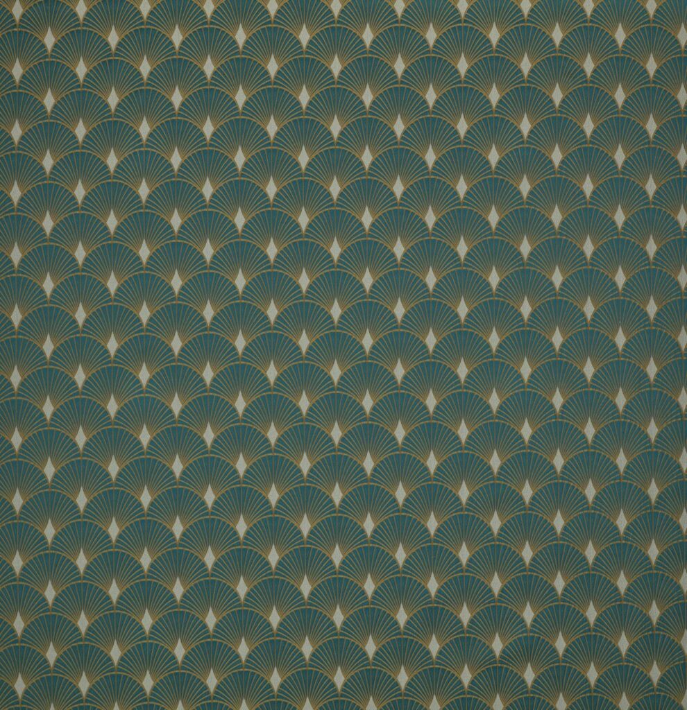 A flat screen shot of the Tamara curtain fabric in Emerald by Ashley Wilde