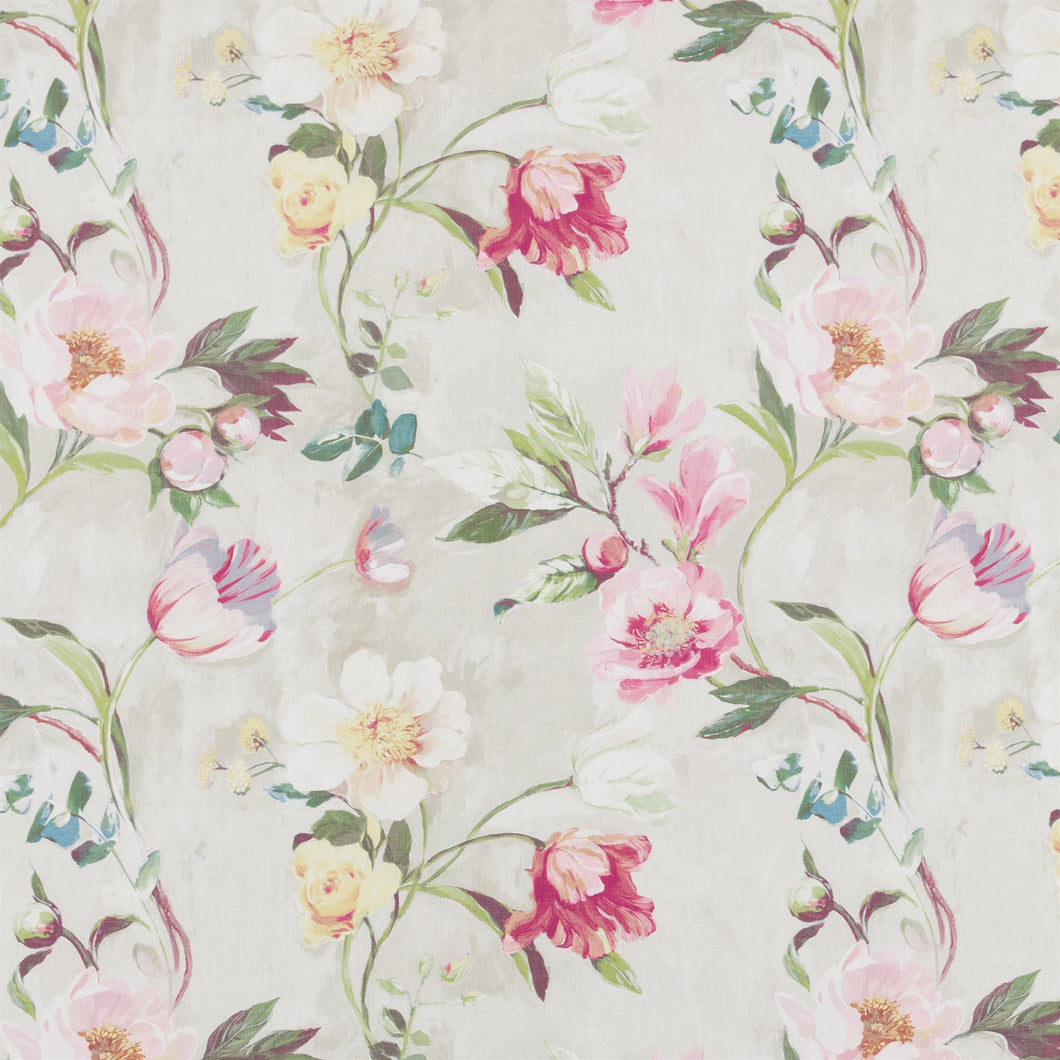 A flat screen shot of the Astley curtain fabric in Blossom by Beaumont Textiles 