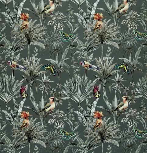 A flat screen shot of the Fiji curtain fabric in Slate by Ashley Wilde