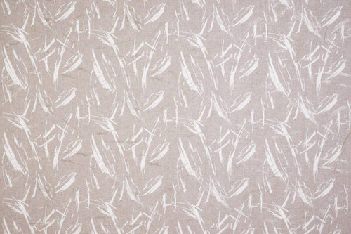 A flat screen shot of the Bassi curtain fabric in Linen by Ashley Wilde