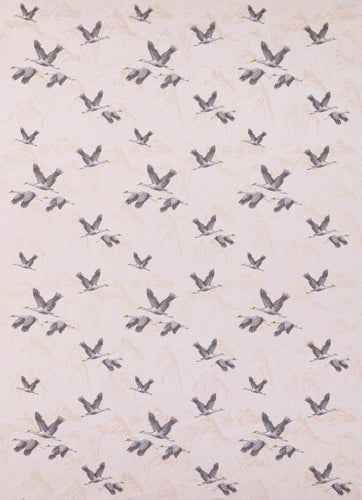 A flat screen shot of the Animalia Embroidered curtain fabric in Blush by Laura Ashley