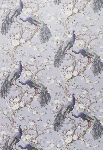 A flat screen shot of the Belvedere Velvet curtain fabric in Iris by Laura Ashley