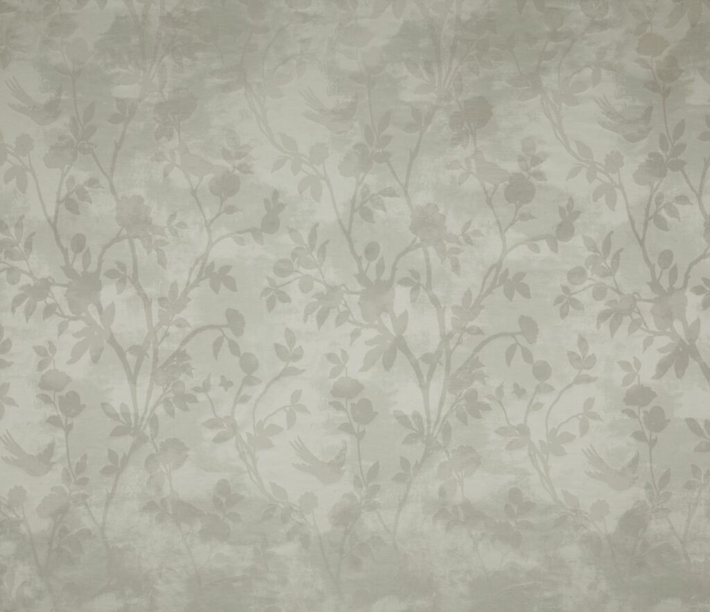 A flat screen shot of the Eglantine Woven curtain fabric in White Sands by Laura Ashley 