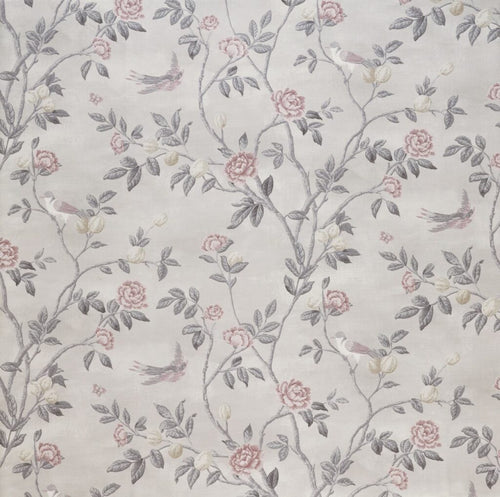 A flat screen shot of the Eglantine curtain fabric in White Sands by Laura Ashley 