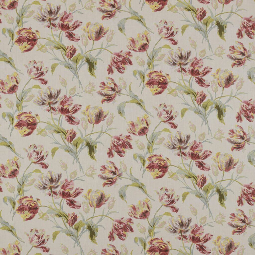 A flat screen shot of the Gosford curtain fabric in Cranberry by Laura Ashley