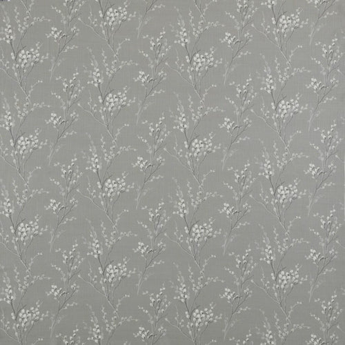 A flat screen shot of the Pussy Willow curtain fabric in Steel by Laura Ashley