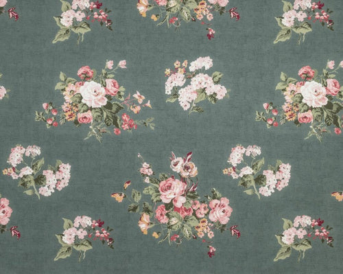 A flat screen shot of the Rosemore curtain fabric in Fern by Laura Ashley 