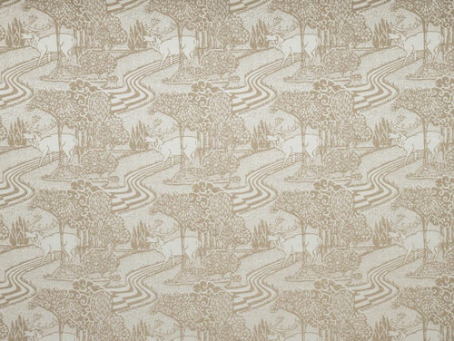 A flat screen shot of the Trecastle curtain fabric in Natural by Laura Ashley 