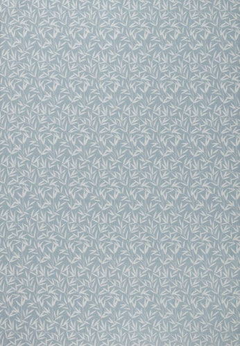 A flat screen shot of the Willow Leaf Chenille curtain fabric in Seaspray by Laura Ashley