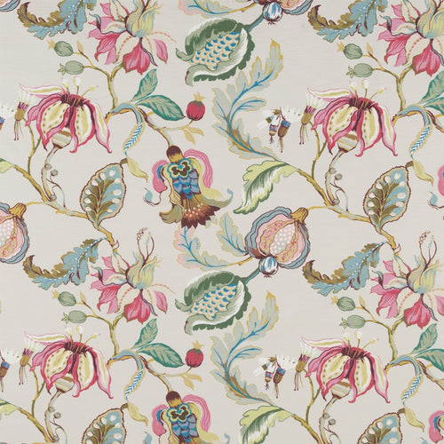 A flat screen shot of the Oleander curtain fabric in Chintz by Beaumont Textiles 