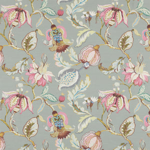 A flat screen shot of the Oleander curtain fabric in Eau De Nil by Beaumont Textiles 