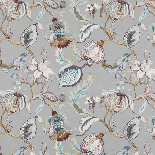 A flat screen shot of the Oleander curtain fabric in Slate by Beaumont Textiles 