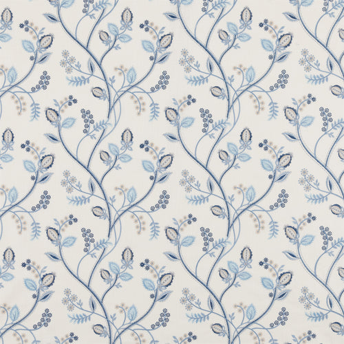 A flat screen shot of the Samlesbury curtain fabric in Cornflower by Beaumont Textiles 