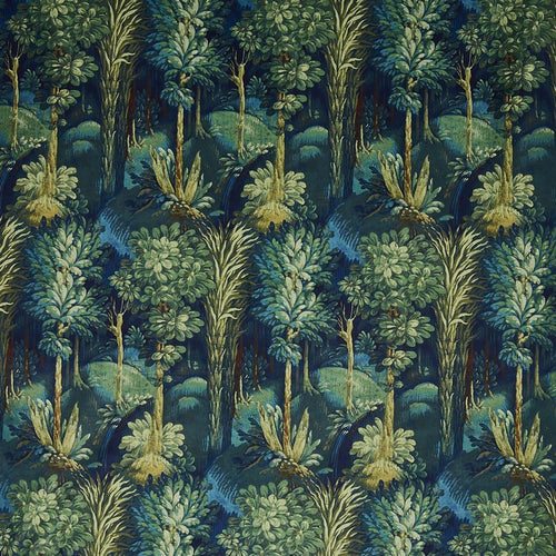 Forbidden Forest curtain fabric in Sapphire by Prestigious Textiles 