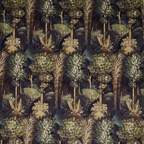 Forbidden Forest curtain fabric in Ebony by Prestigious Textiles 