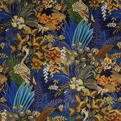 Hidden Paradise curtain fabric in Midnite by Prestigious Textiles 