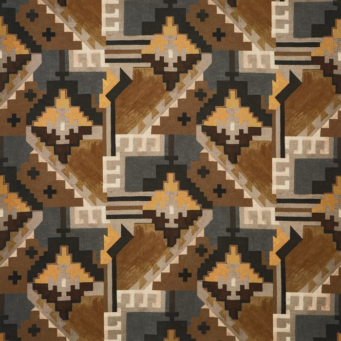 A flat screen shot of the Machu Picchu curtain fabric in Nectar by Prestigious Textiles 