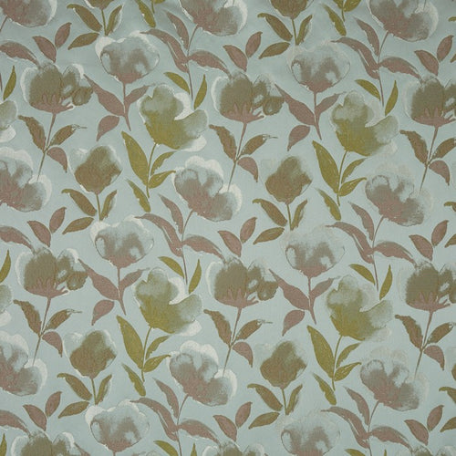 A flat screen shot of the Lotus curtain fabric in Green Tea by Prestigious Textiles 