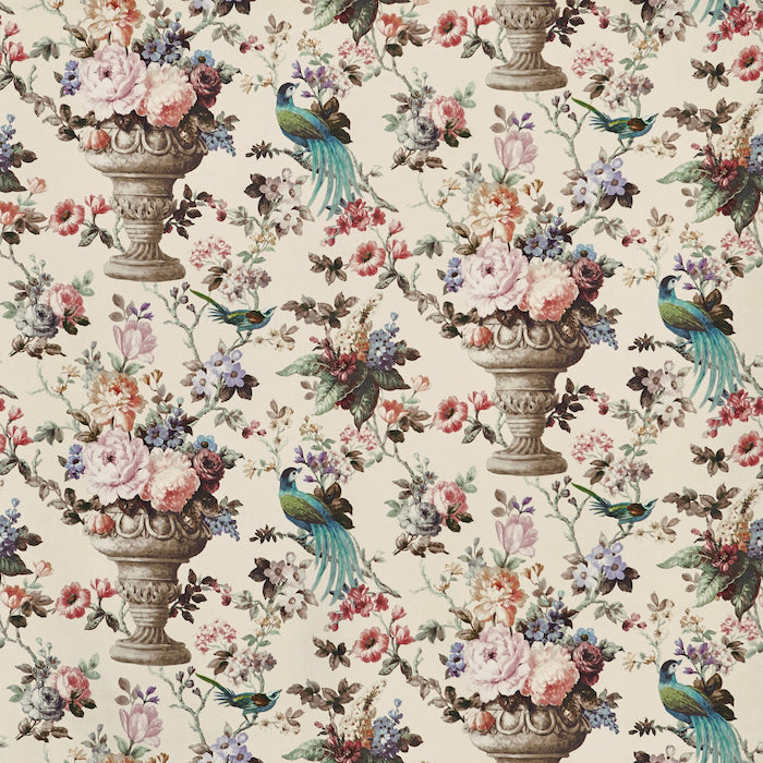 A flat screen shot of the Clarence curtain fabric in Porcelain by Prestigious Textiles 
