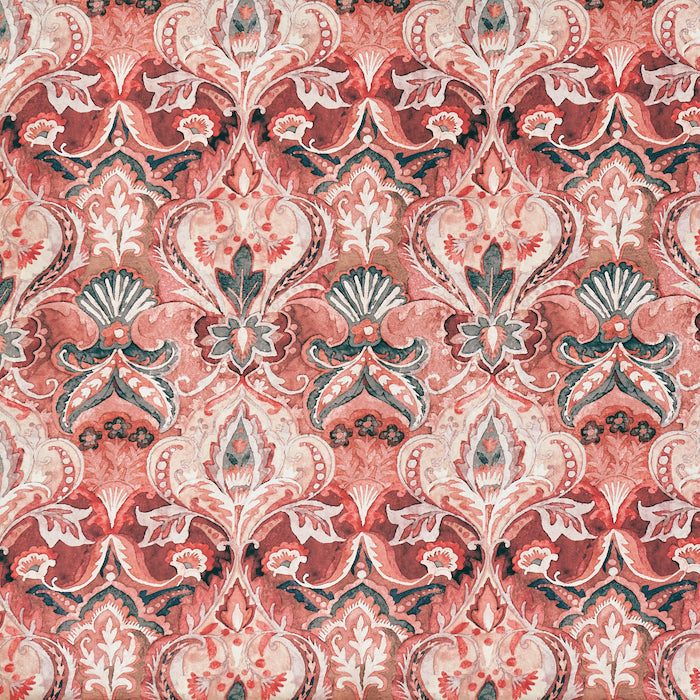 A flat screen shot of the Hollyrood curtain fabric in Cherry by Prestigious Textiles 