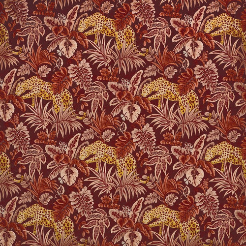 A flat screen shot of the Leopard curtain fabric in Spice by Prestigious Textiles 