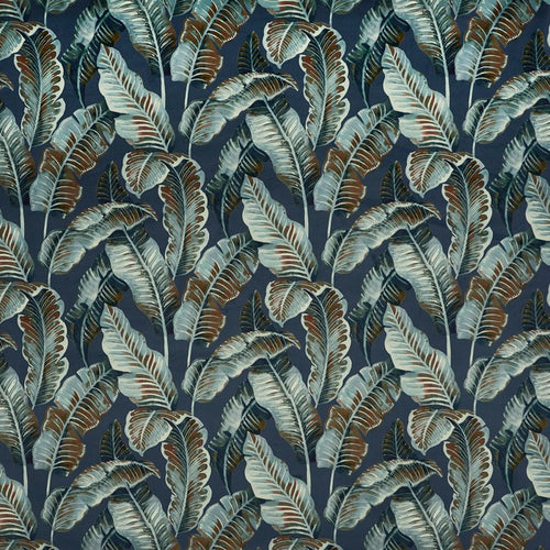 A flat screen shot of the Nicobar curtain fabric in Indigo by Prestigious Textiles 