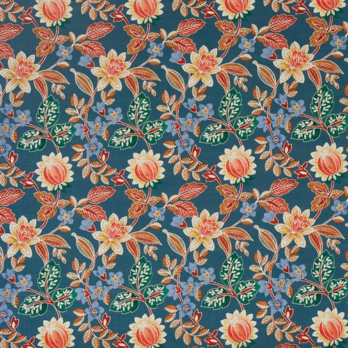 A flat screen shot of the Kamala curtain fabric in Indigo by Prestigious Textiles 
