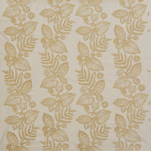 A flat screen shot of the Summer Fruits curtain fabric in Amber by Prestigious Textiles 