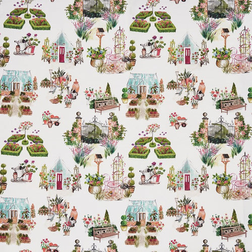 A flat screen shot of the Potting Shed curtain fabric in Sweetpea by Prestigious Textiles 