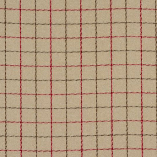 Porter & Stone Bamburgh Curtain Fabric | Cranberry - Designer Curtain & Blinds 