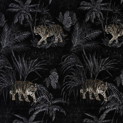 Bengal curtain fabric in Noir by Porter & Stone