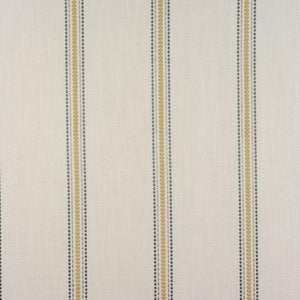 Bromely Stripe curtain fabric in Moss by Porter & Stone