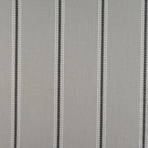 Bromely Stripe curtain fabric in Silver by Porter & Stone