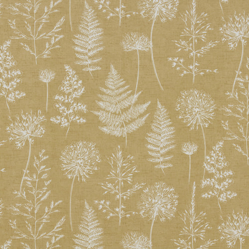 A flat screen shot of the Chervil curtain fabric in Mustard by iLiv 
