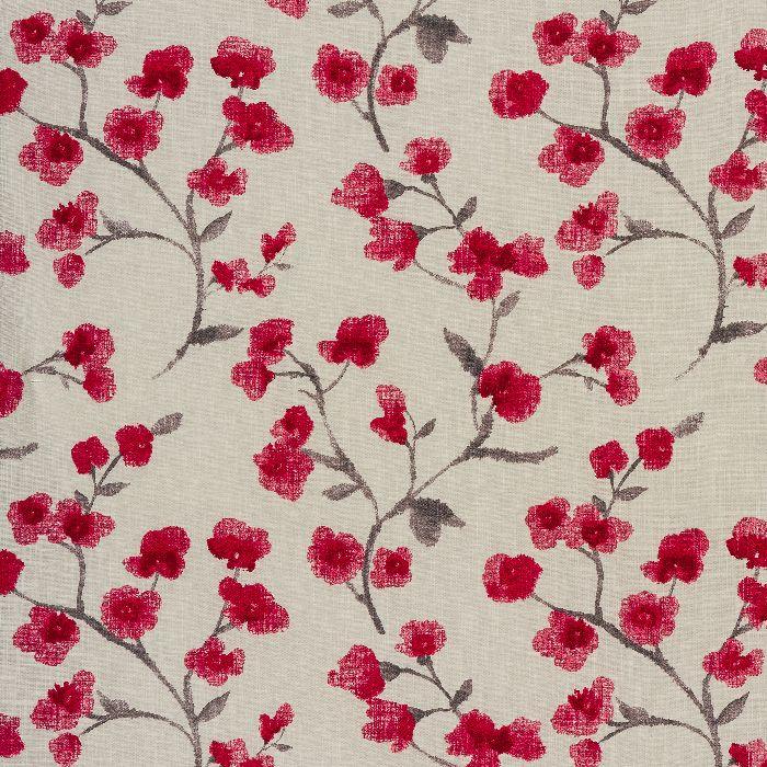 Como curtain fabric in Cherry by Fryetts 