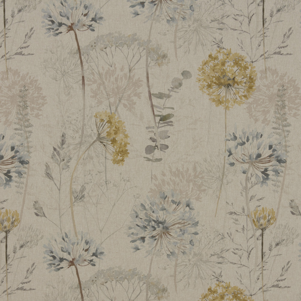A flat screen shot of the Country Journal curtain fabric in Denim by iLiv 