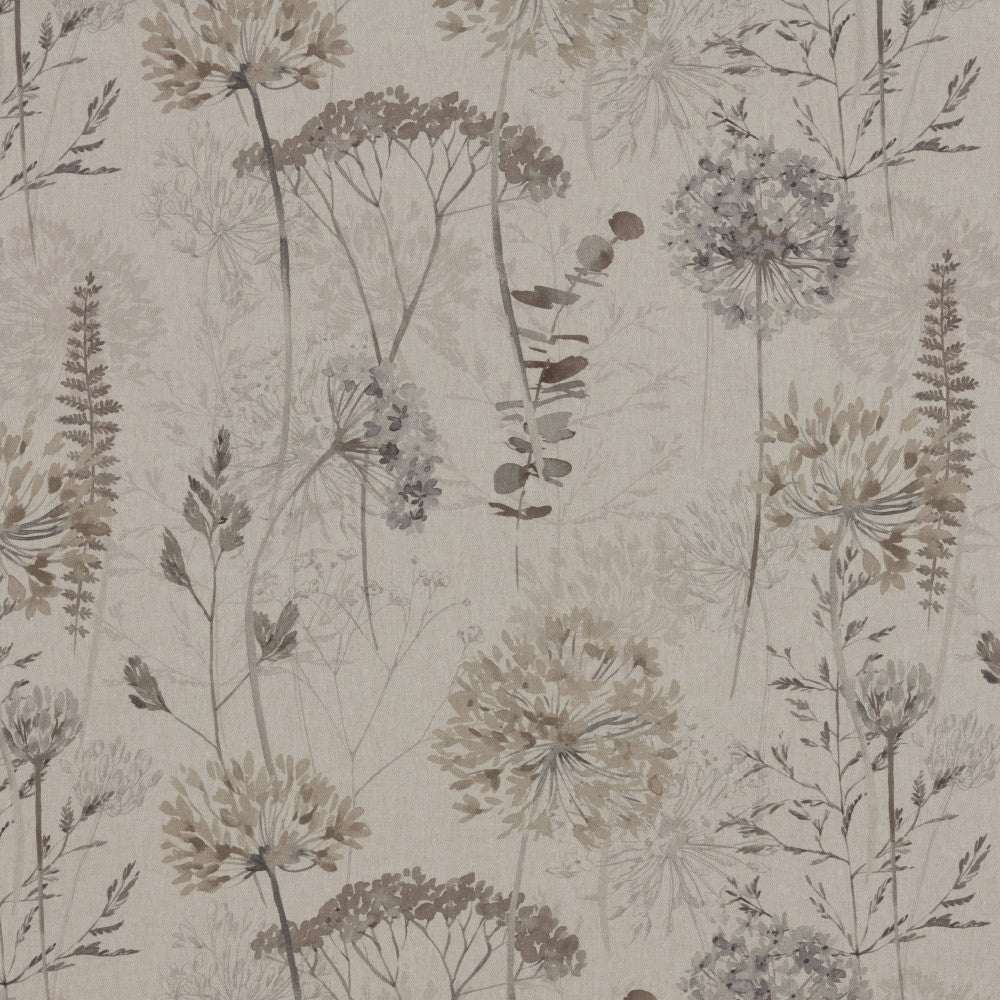 A flat screen shot of the Country Journal curtain fabric in Dove by iLiv 