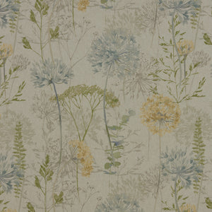 A flat screen shot of the Country Journal curtain fabric in Duck Egg by iLiv 