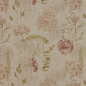 A flat screen shot of the Country Journal curtain fabric in Rosa by iLiv 