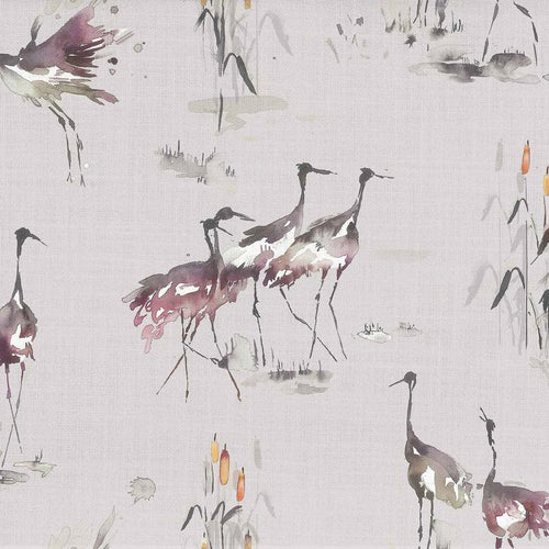 Voyage Cranes Curtain Fabric | Tourmaline
