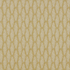 A flat screen shot of the Fernia curtain fabric in Mustard by iLiv 