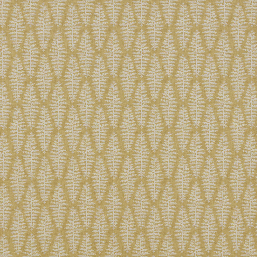 A flat screen shot of the Fernia curtain fabric in Mustard by iLiv 