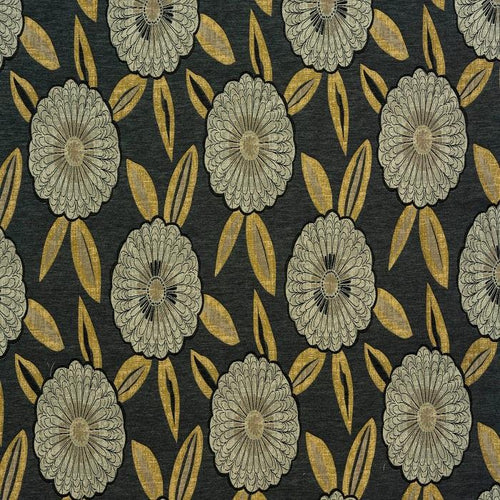 Florentina curtain fabric in Charcoal by Fryetts 