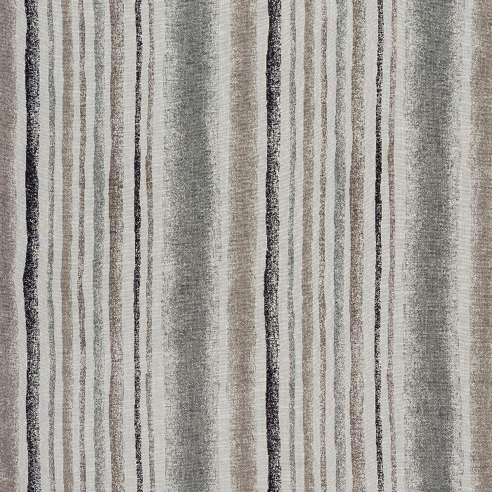 Garda Stripe curtain fabric in Grey by Fryetts 
