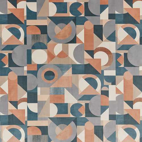 A flat screen shot of the Geometrica curtain fabric in Harissa by iLiv 