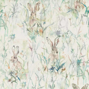 Voyage Jack Rabbit Curtain Fabric | Cream