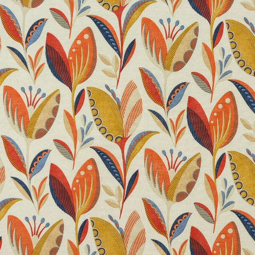 A flat screen shot of the Leon curtain fabric in Burnt Orange by Fryetts